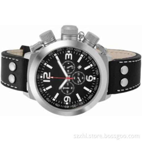 Leather strap diver watch